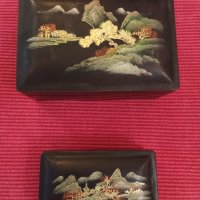 Две стари кутиики от меланин, за бижута, Китай. , снимка 2 - Антикварни и старинни предмети - 42839535