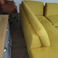 Жълт П образен ъглов диван от плат Dieter Knoll ZE-EM20075, снимка 9 - Дивани и мека мебел - 44244515