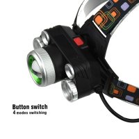 Мощен акумулаторен LED челник фенер за глава бягане лов риболов каска, снимка 7 - Къмпинг осветление - 29093246