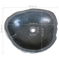 Овална мивка от речен камък, 46-52 см, снимка 6 - Мивки - 40308590