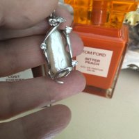 Великолепно колие сребро естествена перла сапфири, снимка 1 - Колиета, медальони, синджири - 42178609