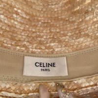 Шапка Celin raffia*налична*Celine TRIOMPHE hat in raphia natural white/ Black, снимка 13 - Шапки - 42424993