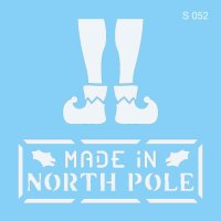 Самозалепващ шаблон Made in North Pole S052 скрапбук декупаж, снимка 1 - Други - 42533523