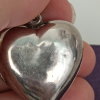 Голямо сребърно сърце , снимка 1 - Колиета, медальони, синджири - 44638966