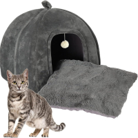 Сгъваема котешка къща 2в1 KEEPREAPER Cat Cave Dog Cave Large Cats XXL with Balls, куче , снимка 5 - За кучета - 44715977
