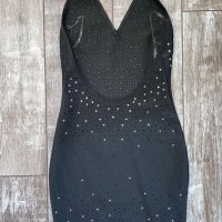 Черна бандажна къса рокля с камъни сваровски-Swarovski Crystal, снимка 11 - Рокли - 26748945