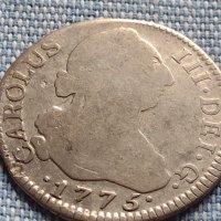 Сребърна монета 2 реала 1776г. Карл трети Мадрид Испания 23914, снимка 4 - Нумизматика и бонистика - 42899918