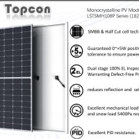 Соларни панели монокристални TOPCON LINUO SOLAR 420-435W Half Cut , снимка 3 - Друга електроника - 42288526