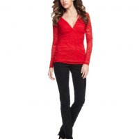 GUESS нова червена блуза, снимка 3 - Блузи с дълъг ръкав и пуловери - 31000018