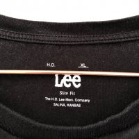 Черна тънка тениска LEE,XL, снимка 3 - Тениски - 29440152