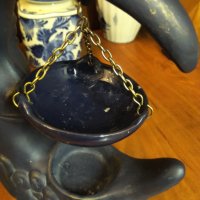 НАМАЛЕН Арт Нуво рядък керамичен свещник , снимка 5 - Антикварни и старинни предмети - 30925316
