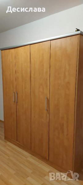 Гардероб четирикрилен 202 х 180 х 53,5 см цвят медна круша, снимка 1