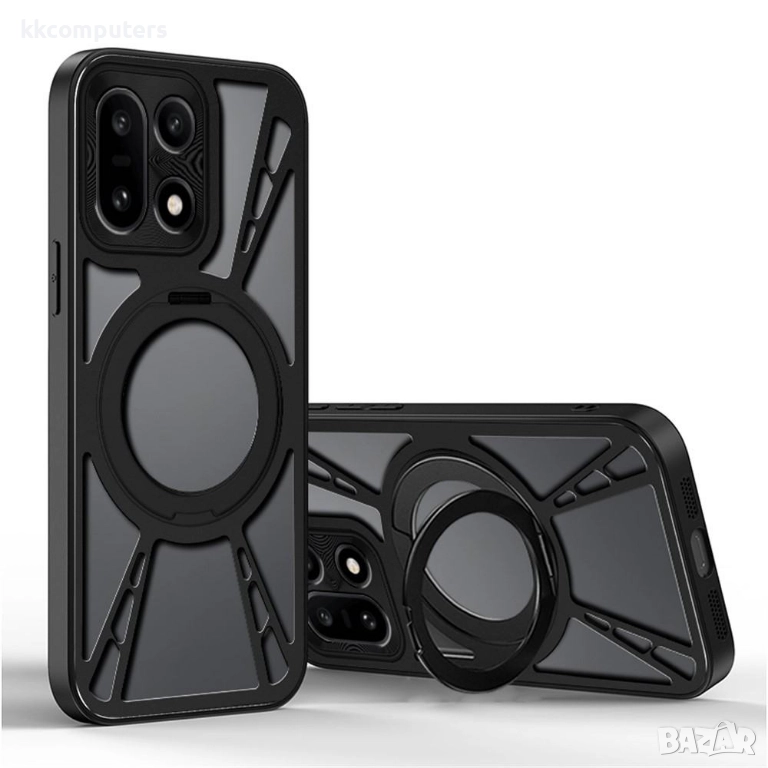 Магнитен калъф за OnePlus 15 5G- TPU + PC + Метал, MagSafe, Стойка, Защита от прегряване, Вкл. Проте, снимка 1