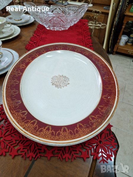 Прекрасно антикварно английско порцеланово плато A.G.R., снимка 1