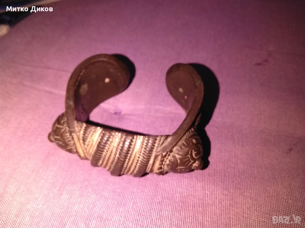 Сребърна гривна рогатка с позлата кубелия сачан 100грама, снимка 1