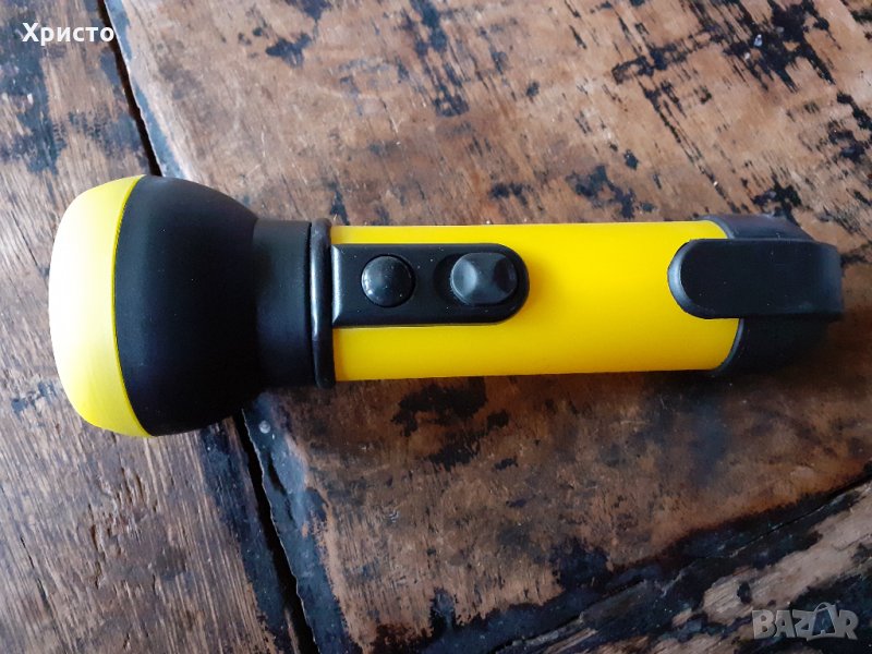 фенер  с обикновена крушка жълто-черен, снимка 1