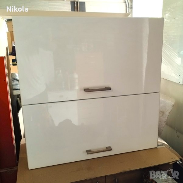 Кухненски шкафчета за стена бял гланц  73,5x74 x 32см, снимка 1