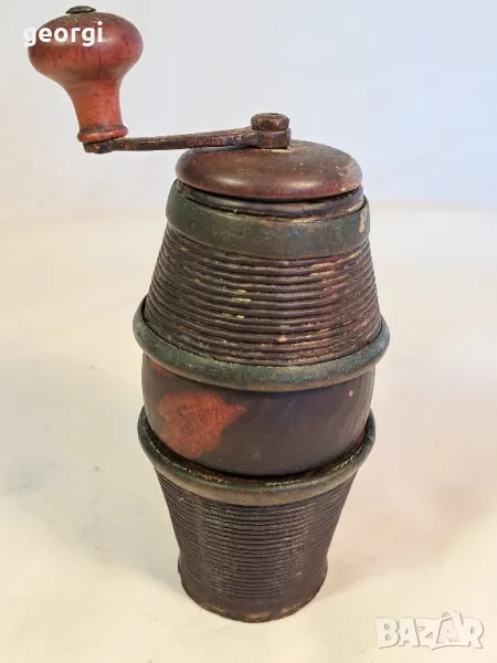 Стара дървена мелница за черен пипер   7/4, снимка 1