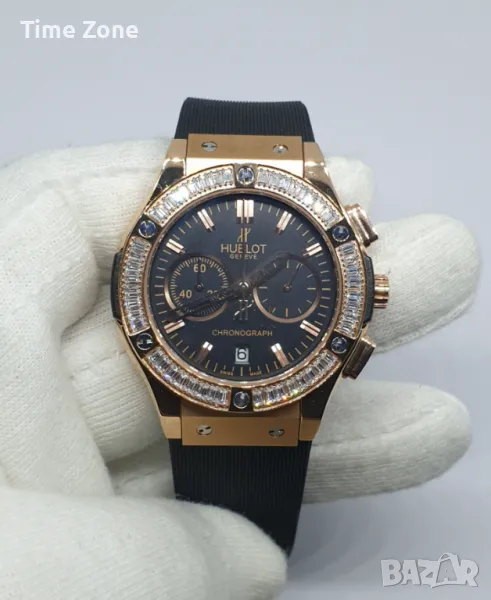 Hublot Chronograph 38mm Pink Gold Black Dial Diamonds Дамски Различни Варианти, снимка 1