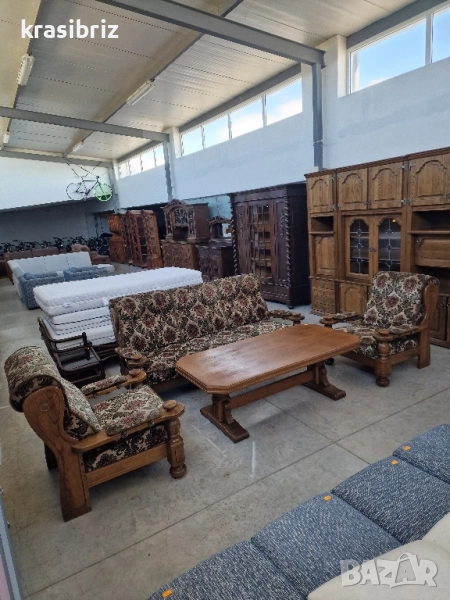 К-т Масивен Диван 3-ка-2 бр.Фотьойл и Масивна Маса-внос от Германия!, снимка 1