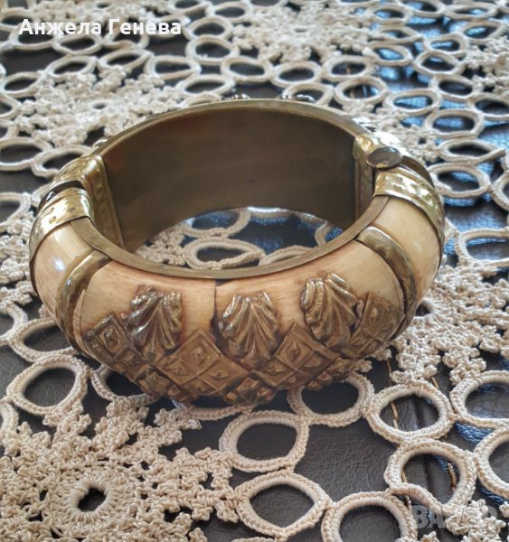 Масивна винтидж гривна от слонова кост, снимка 1