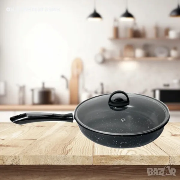 Тиган с капак Rosberg, 26х5.5см., Въгл. стомана, Черен меланж, снимка 1