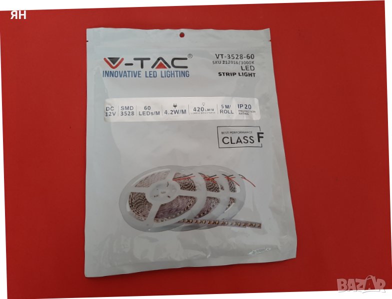 ЛЕД Лента V-TAC-4.2W/m,12V,3000K,420lm, снимка 1