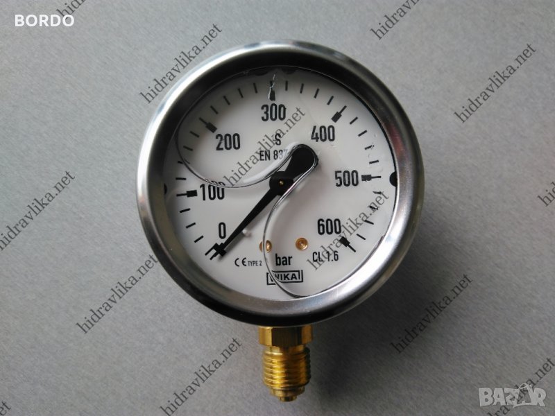 Манометър с глицерин WIKA - Ф63/0-600 bar (радиален), снимка 1