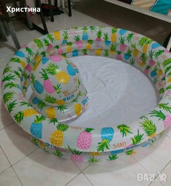 Детски надуваем басейн с 3 надуваеми пръстена, снимка 1