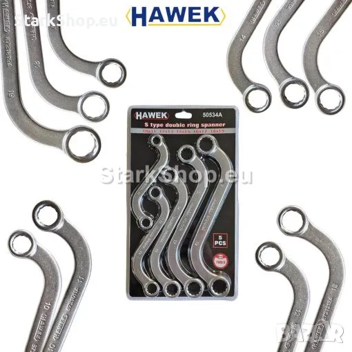 Ключове Звезди S-образни 5 части HAWEK 10-19мм, снимка 1