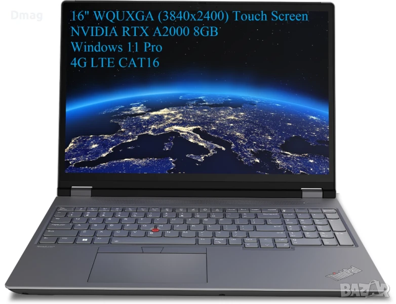 16" 4K тъч ThinkPad P16/ i7-12850HX / 64GB /2TB SSD/ RTX A2000/Win11Pro, снимка 1