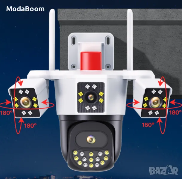 Безжична 4G WiFi камера за наблюдение с триекранен монитор,водоустойчива, снимка 1