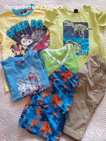  Лот Тениска и къс панталон , бански H&M  , LCW 122 /128 , снимка 1