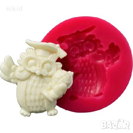 Бухал за завършване Дипломиране Бал силиконов молд форма декорация торта фондан гипс, снимка 1
