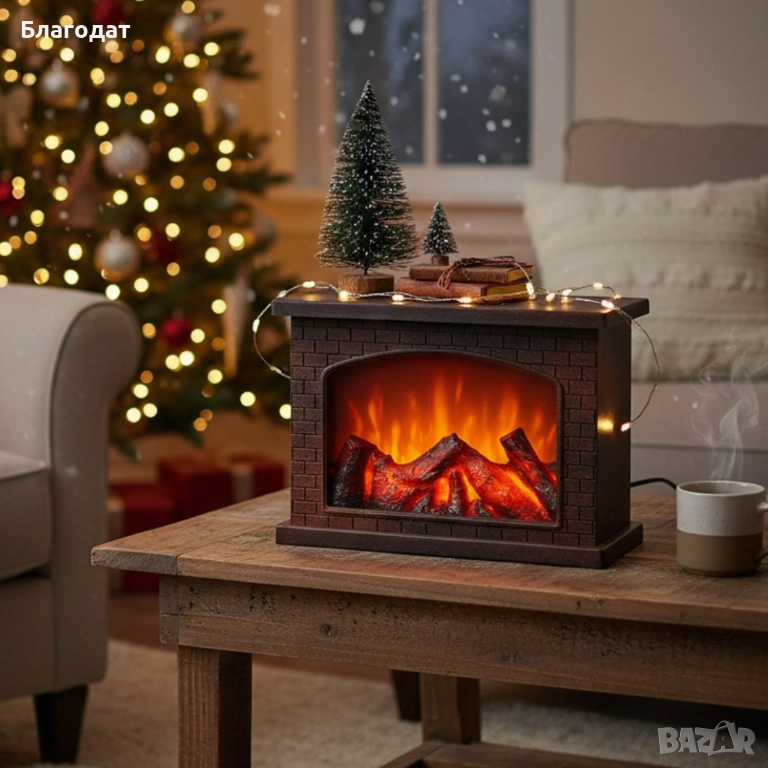 Декоративна LED камина с изкуствен пламък и звук – уют без риск и без отопление, снимка 1