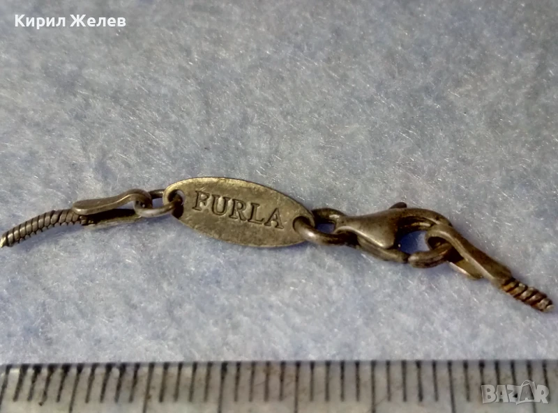 СТАРА СРЕБЪРНА КАРАБИНКА ЗАКОПЧАЛКА За КОЛИЕ ЛАНЕЦ ВЕРИЖКА ГРИВНА МАРКОВО СРЕБРО 925 FURLA 26614, снимка 1