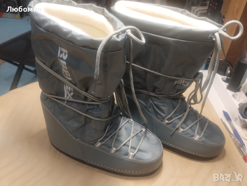 УНИСЕКС МЪЖКИ ДАМСКИ СИВИ ЗИМНИ БОТУШКИ ЗА СНЯГ С ТОПЛА ПОДПЛАТА
, снимка 1