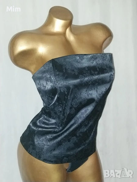 Сатенен черен корсет , снимка 1