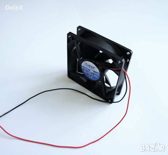 Вентилатор, аксиален, втулка ,12V, 2P, 0,19A, 80х80х25mm, 38m3/h, снимка 1