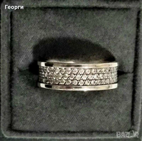 David Yurman оригинален сребърен пръстен с диаманти, снимка 1