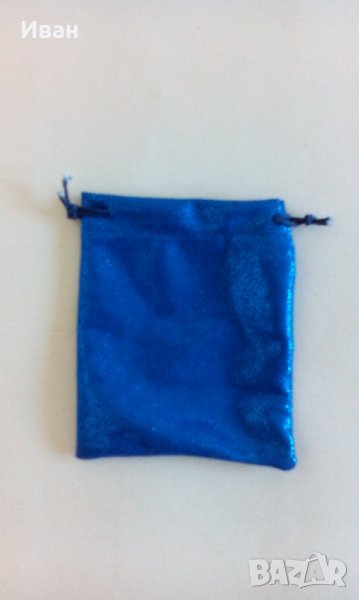 Подаръчна торбичка за бижута, тъмносиня с отблясъци, 7х8.5 см - само по телефон!, снимка 1