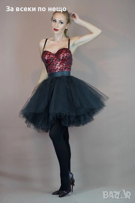 Дамска Черна Пола Код S369, снимка 1