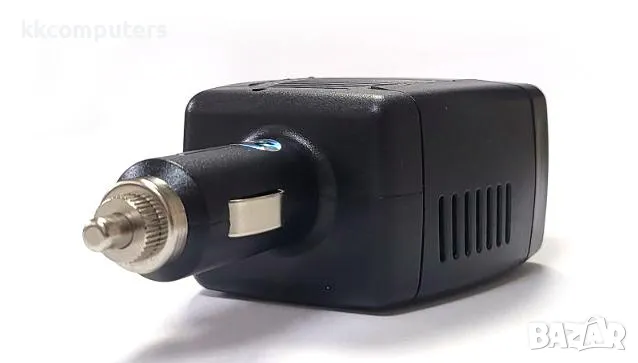 DC 12V към AC 220V / 110V инвертор за автомобил 75W, адаптер към контакт за ЕС/UK и USB 2.1 Черен Ба, снимка 1