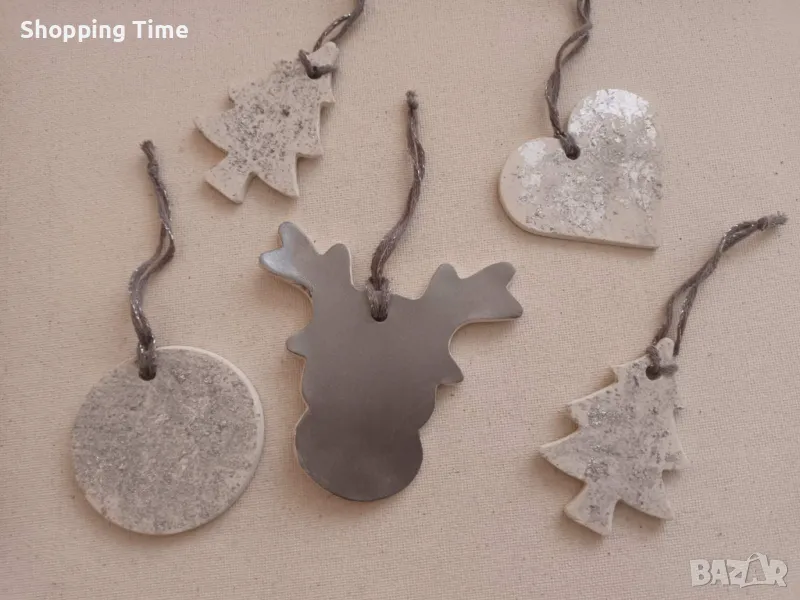 НОВ комплект от 5 фигурки за елха ръчна изработка, Спиди/лично предаване, снимка 1