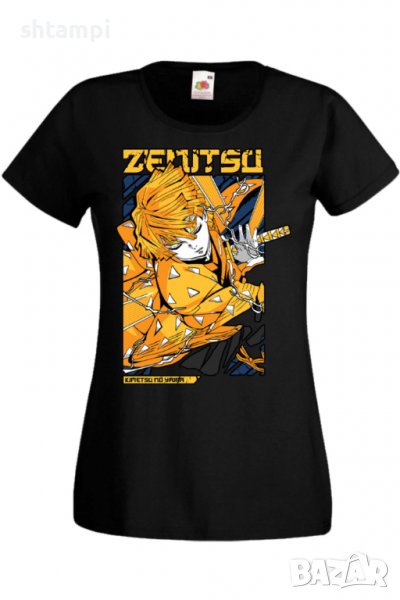 Дамска тениска Demon Slayer Zenitsu Agatsuma,Анимация,игра,Празник,Повод., снимка 1