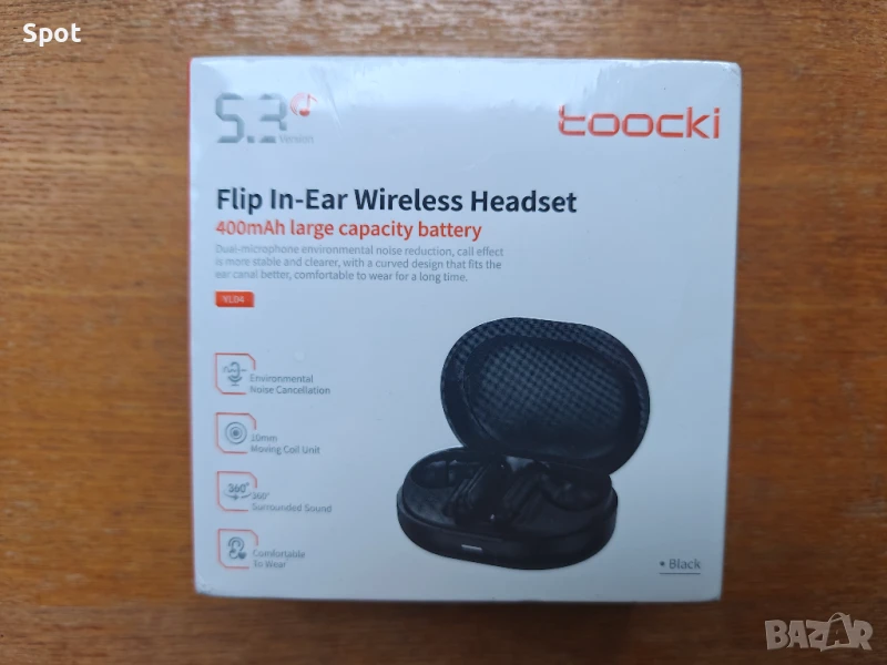 Toocki TQ-XA96 Earbuds Black, снимка 1