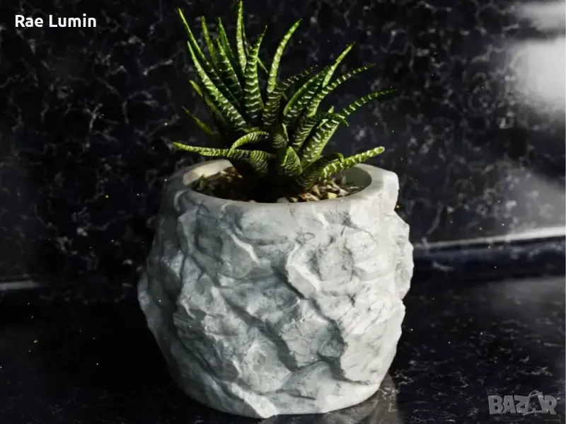 Релефна кашпа – камък, снимка 1