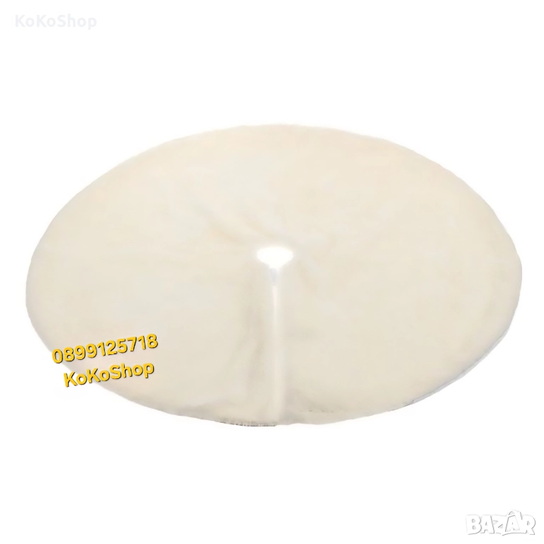 Килимче за елха-60 см./бяло килимче за елха/плюшено килимче за елха, снимка 1