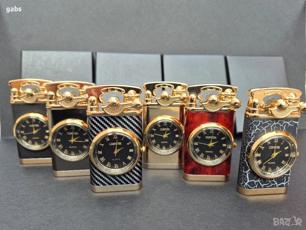 Запалка с часовник в подаръчна кутия,6 цвята, снимка 1
