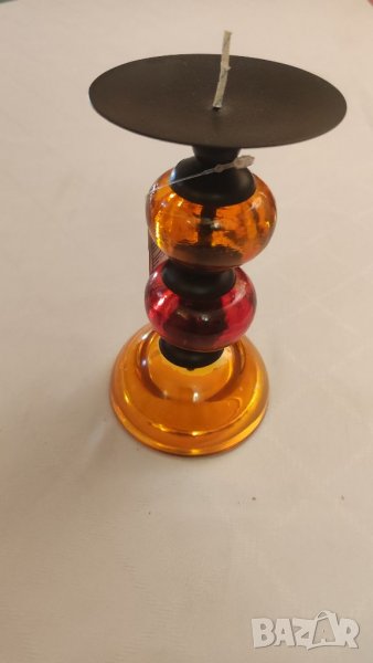 Свещник цветно стъкло. , снимка 1